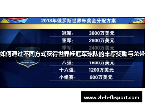 如何通过不同方式获得世界杯冠军球队的丰厚奖励与荣誉